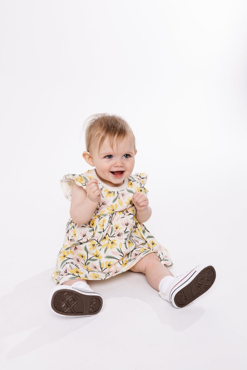 Holy Pals Dresses Consider the Lilies Short Sleeve Twirl Dress Bodysuit Cotton