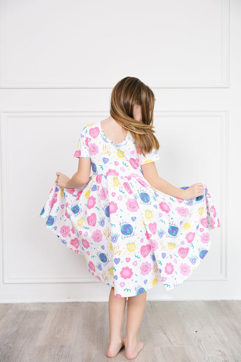 Holy Pals Dresses For God So Loved The World Twirl Dress Cotton