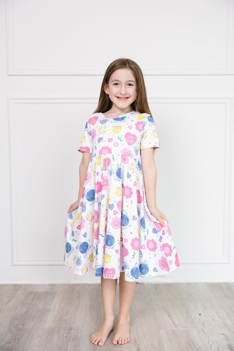 Holy Pals Dresses For God So Loved The World Twirl Dress Cotton