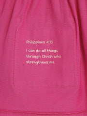Holy Pals Dresses Fuchsia Prayer Pocket Short Sleeve Twirl Dress Bodysuit Cotton
