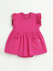 Holy Pals Dresses Fuchsia Prayer Pocket Short Sleeve Twirl Dress Bodysuit Cotton