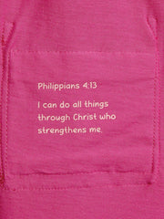 Holy Pals Dresses Fuchsia Prayer Pocket Short Sleeve Twirl Dress Cotton