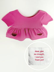 Holy Pals Dresses Fuchsia Prayer Pocket Short Sleeve Twirl Dress Cotton
