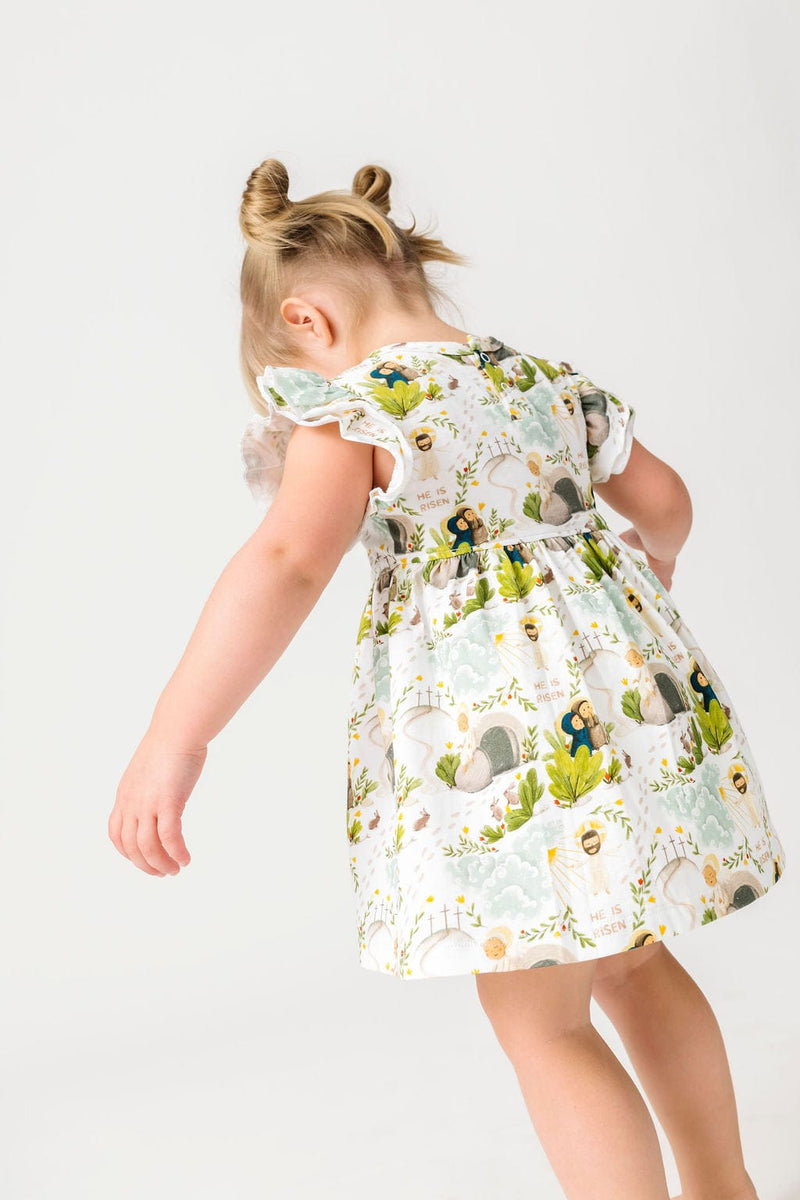 Holy Pals Dresses He Is Risen Short Sleeve Twirl Dress Bodysuit Cotton