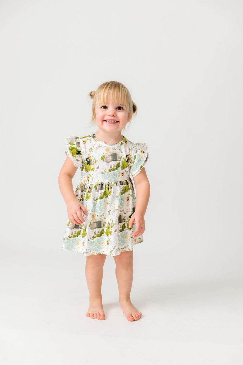 Holy Pals Dresses He Is Risen Short Sleeve Twirl Dress Bodysuit Cotton