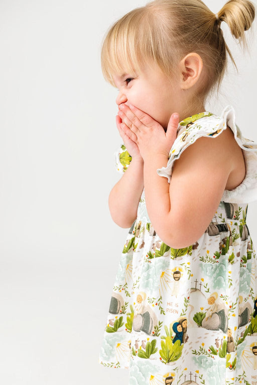 Holy Pals Dresses He Is Risen Short Sleeve Twirl Dress Bodysuit Cotton