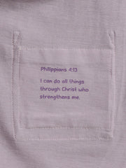 Holy Pals Dresses Lilac Prayer Pocket Short Sleeve Twirl Dress Cotton