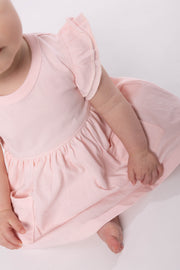 Holy Pals Dresses Pink Prayer Pocket Short Sleeve Twirl Dress Bodysuit Cotton