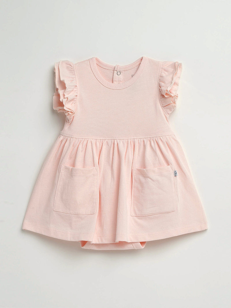 Holy Pals Dresses Pink Prayer Pocket Short Sleeve Twirl Dress Bodysuit Cotton