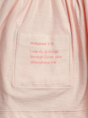 Holy Pals Dresses Pink Prayer Pocket Short Sleeve Twirl Dress Bodysuit Cotton