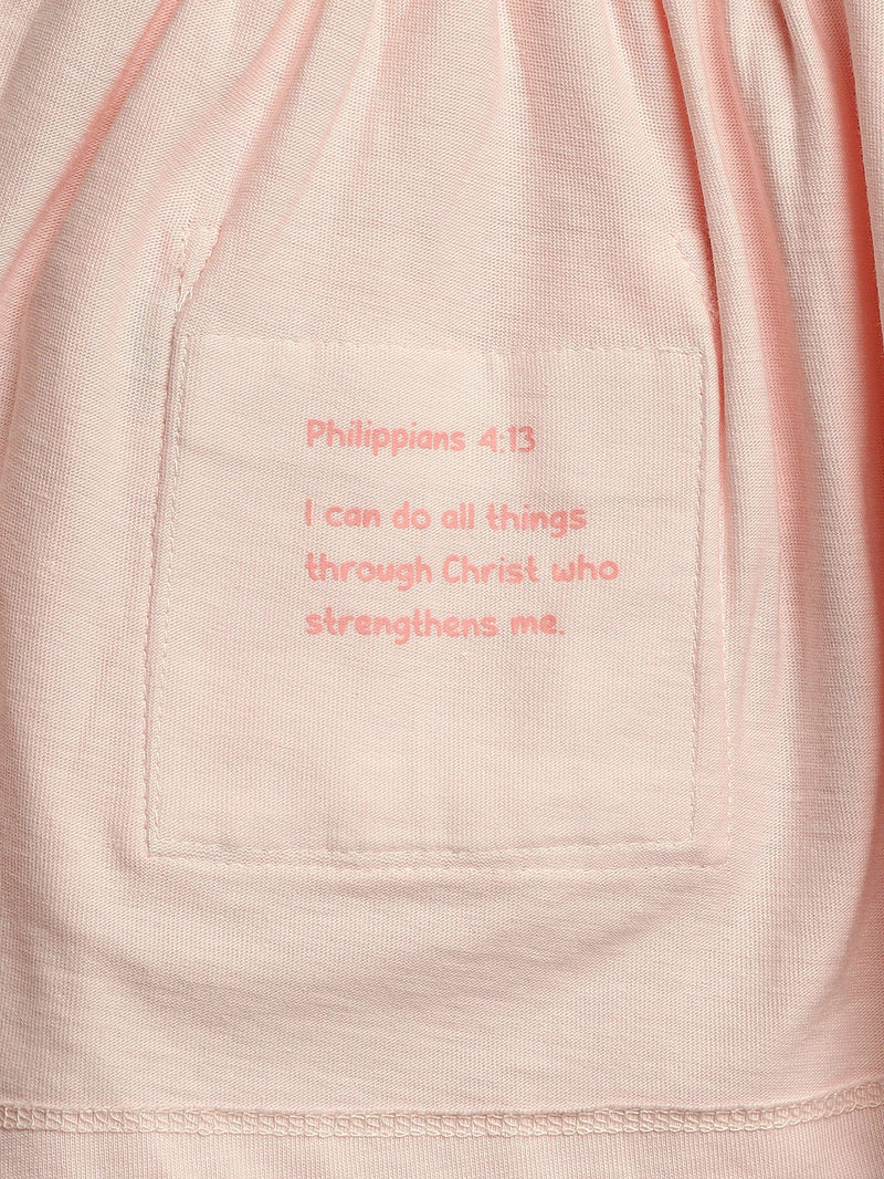 Holy Pals Dresses Pink Prayer Pocket Short Sleeve Twirl Dress Bodysuit Cotton