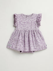 Holy Pals Dresses Queen Esther Lavender Short Sleeve Twirl Dress Bodysuit Cotton