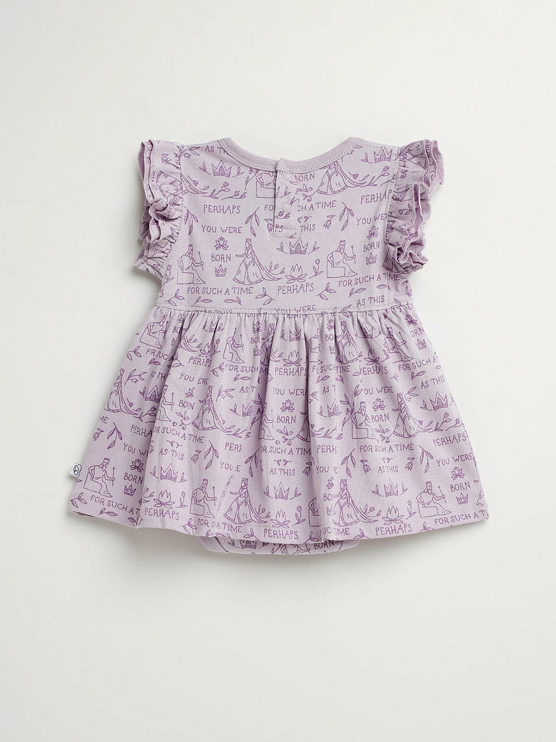 Holy Pals Dresses Queen Esther Lavender Short Sleeve Twirl Dress Bodysuit Cotton