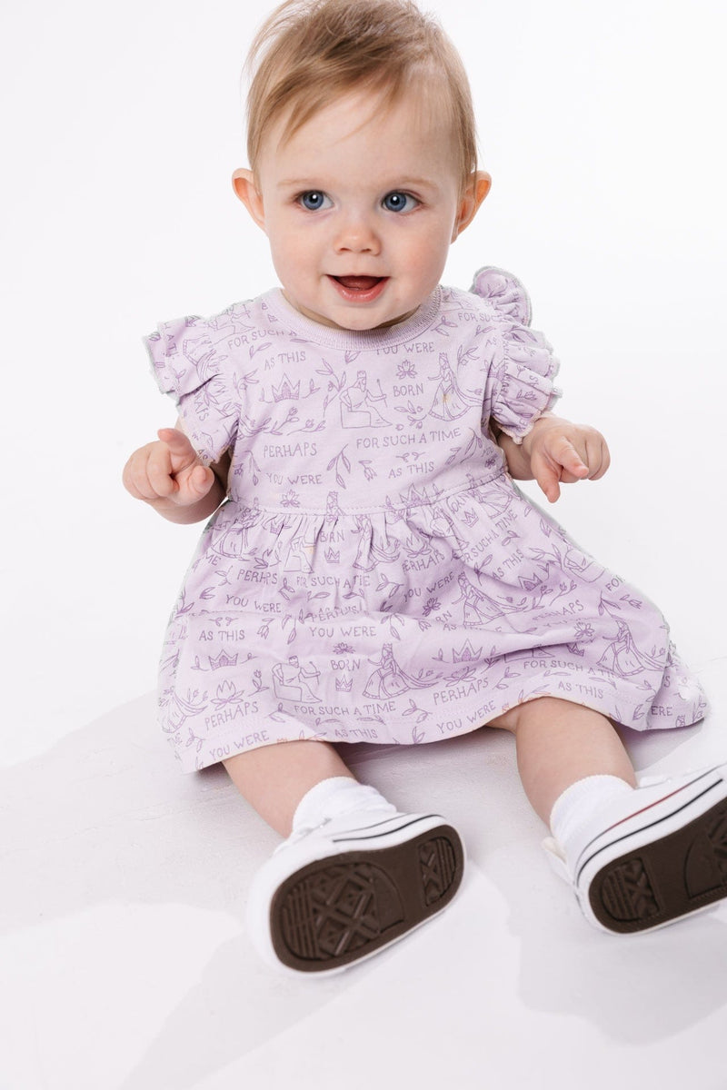 Holy Pals Dresses Queen Esther Lavender Short Sleeve Twirl Dress Bodysuit Cotton
