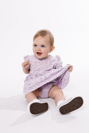 Holy Pals Dresses Queen Esther Lavender Short Sleeve Twirl Dress Bodysuit Cotton