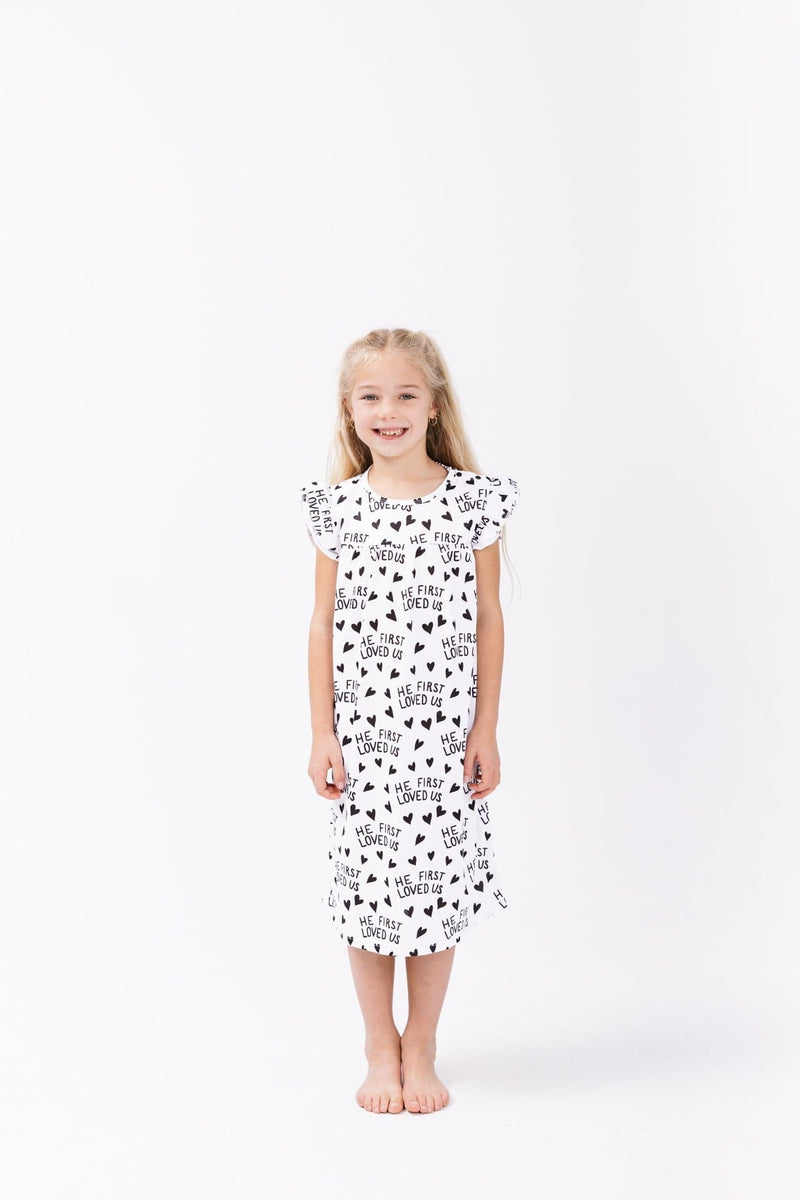 Holy Pals Girls Nightgowns He First Loved Us Nightgown Polyester