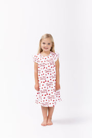 Holy Pals Girls Nightgowns He First Loved Us Red Nightgown Polyester