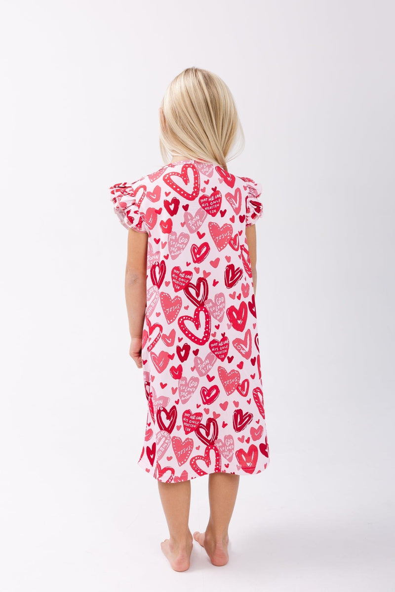 Holy Pals Girls Nightgowns John 3:16 Pink PJ Girls Nightgown Polyester