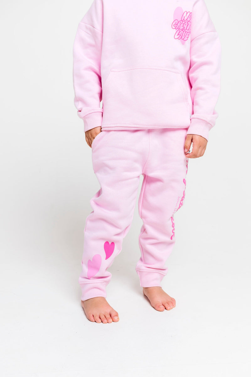 Holy Pals Jogger No Greater Love Pink Cotton Fleece Jogger