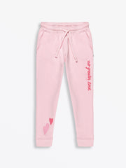Holy Pals Jogger No Greater Love Pink Cotton Fleece Jogger