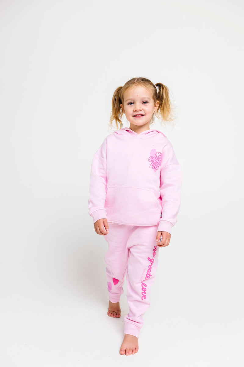 Holy Pals Jogger No Greater Love Pink Cotton Fleece Jogger