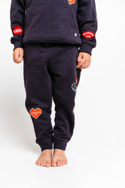 Holy Pals Jogger No Greater Love Vintage Washed Black Cotton Fleece Jogger
