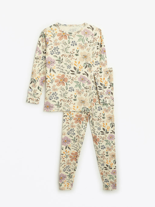 Holy Pals Long Sleeve Kids Pajama All Things Are Possible PJ Long Sleeve Set Ribbed Cotton-Bamboo Blend