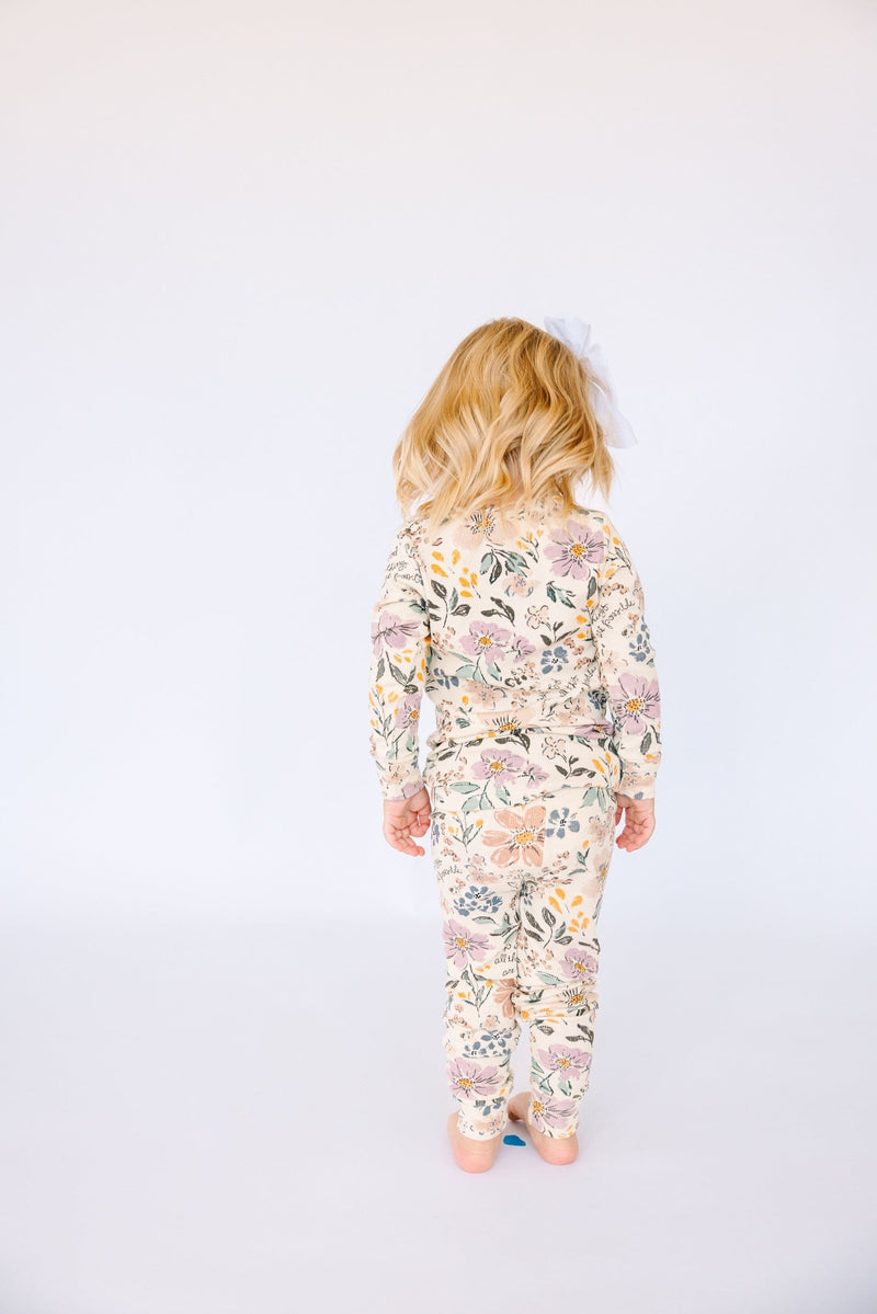 Holy Pals Long Sleeve Kids Pajama All Things Are Possible PJ Long Sleeve Set Ribbed Cotton-Bamboo Blend