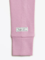 Holy Pals Long Sleeve Kids Pajama Solid Mauve PJ Long Sleeve Set Ribbed Cotton-Bamboo Blend