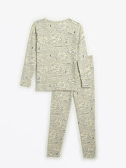 Holy Pals Long Sleeve Kids Pajama Walking on Water PJ Long Sleeve Set Ribbed Cotton-Bamboo Blend