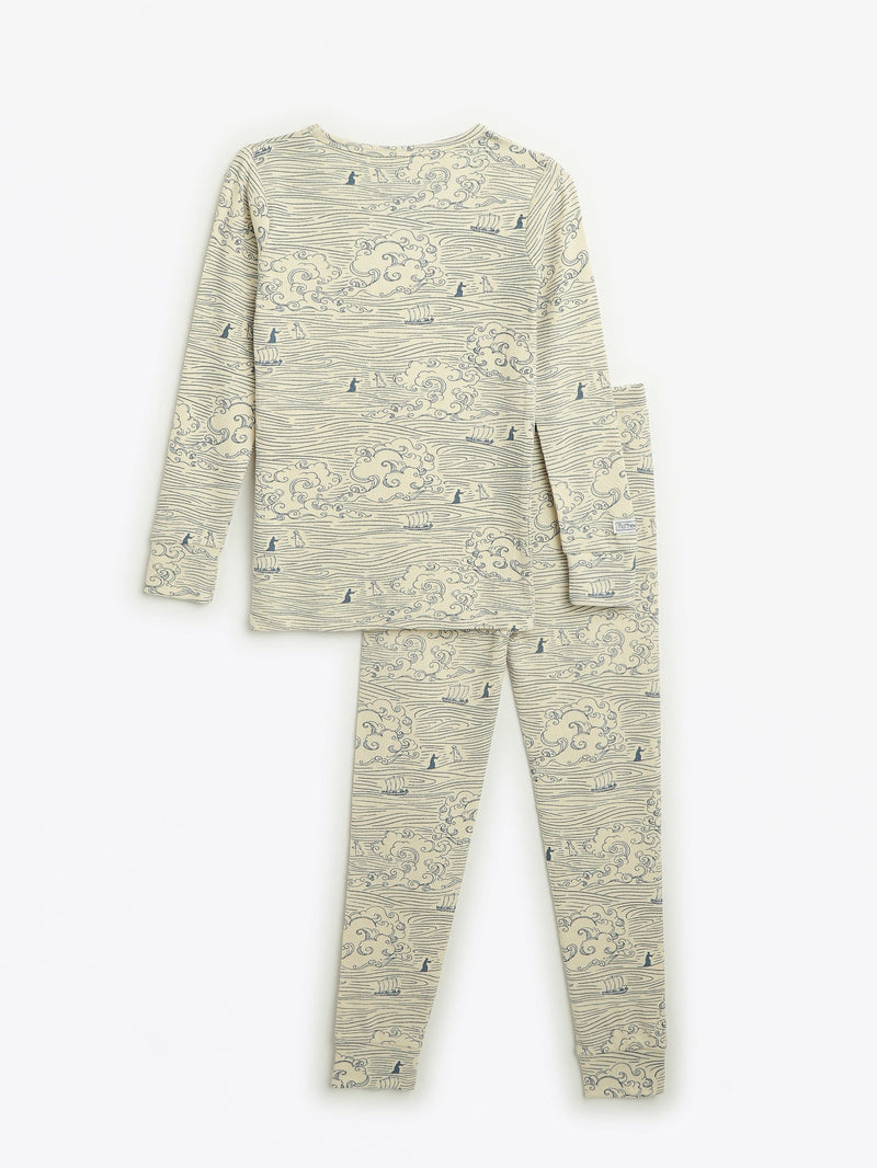 Holy Pals Long Sleeve Kids Pajama Walking on Water PJ Long Sleeve Set Ribbed Cotton-Bamboo Blend