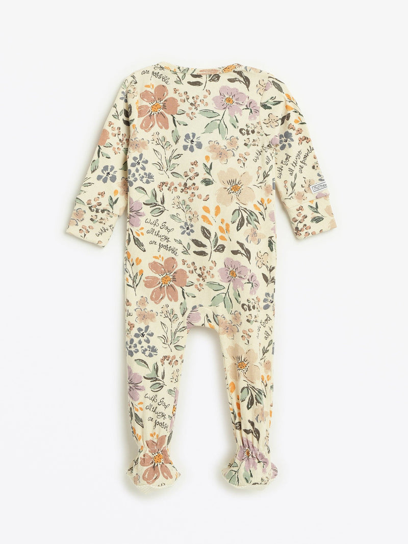 Holy Pals Onesie All Things Are Possible Footed Onesie PJ Ribbed Cotton-Bamboo Blend