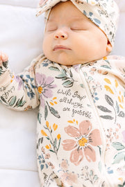 Holy Pals Onesie All Things Are Possible Footed Onesie PJ Ribbed Cotton-Bamboo Blend