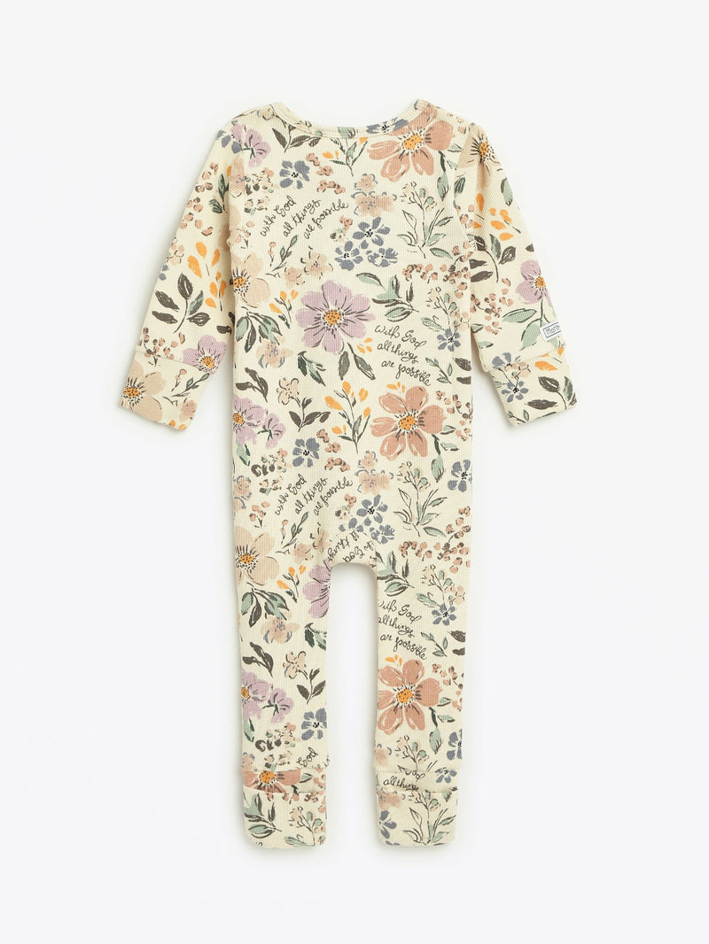 Holy Pals Onesie All Things Are Possible Footless Onesie PJ Ribbed Cotton-Bamboo Blend