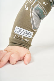 Holy Pals Onesie Armor of God Green PJ Footed Onesie Bamboo