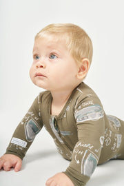 Holy Pals Onesie Armor of God Green PJ Footed Onesie Bamboo