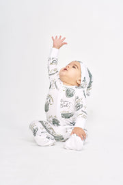 Holy Pals Onesie Armor of God White PJ Footed Onesie Bamboo