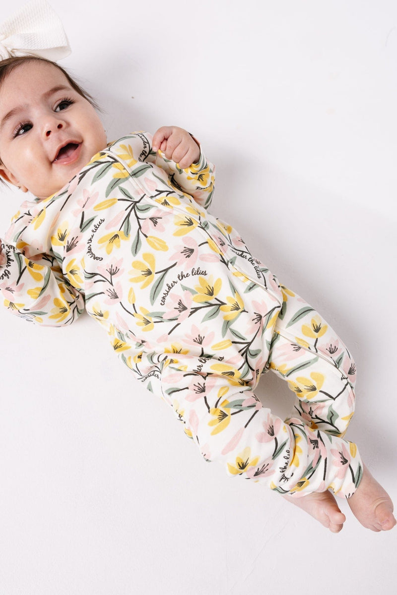 Holy Pals Onesie Consider the Lilies Footless Onesie Cotton
