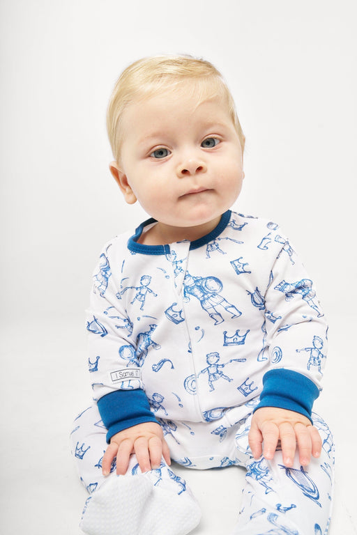 Holy Pals Onesie David & Goliath Blue PJ Footed Onesie Cotton