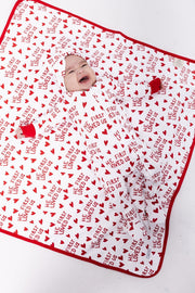 Holy Pals Onesie He First Loved Us Red PJ Footed Onesie Cotton