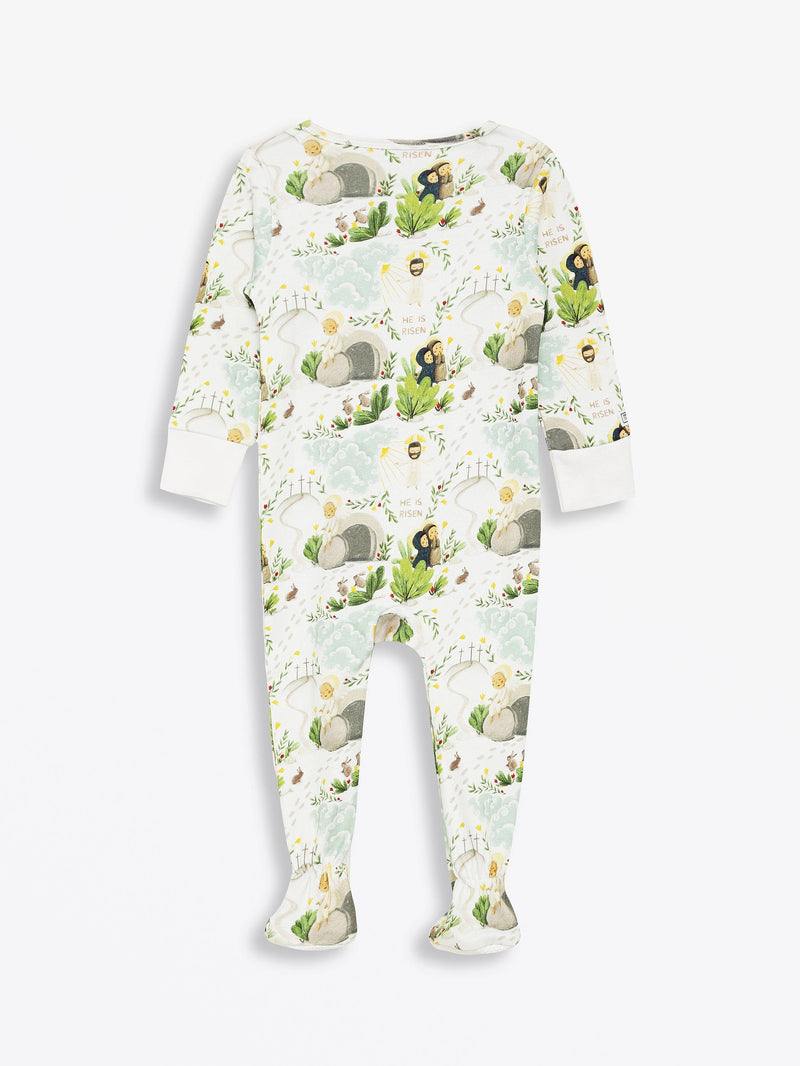 Holy Pals Onesie He Is Risen PJ Footed Onesie Cotton