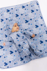 Holy Pals Onesie John 3:16 Blue PJ Footed Onesie Bamboo