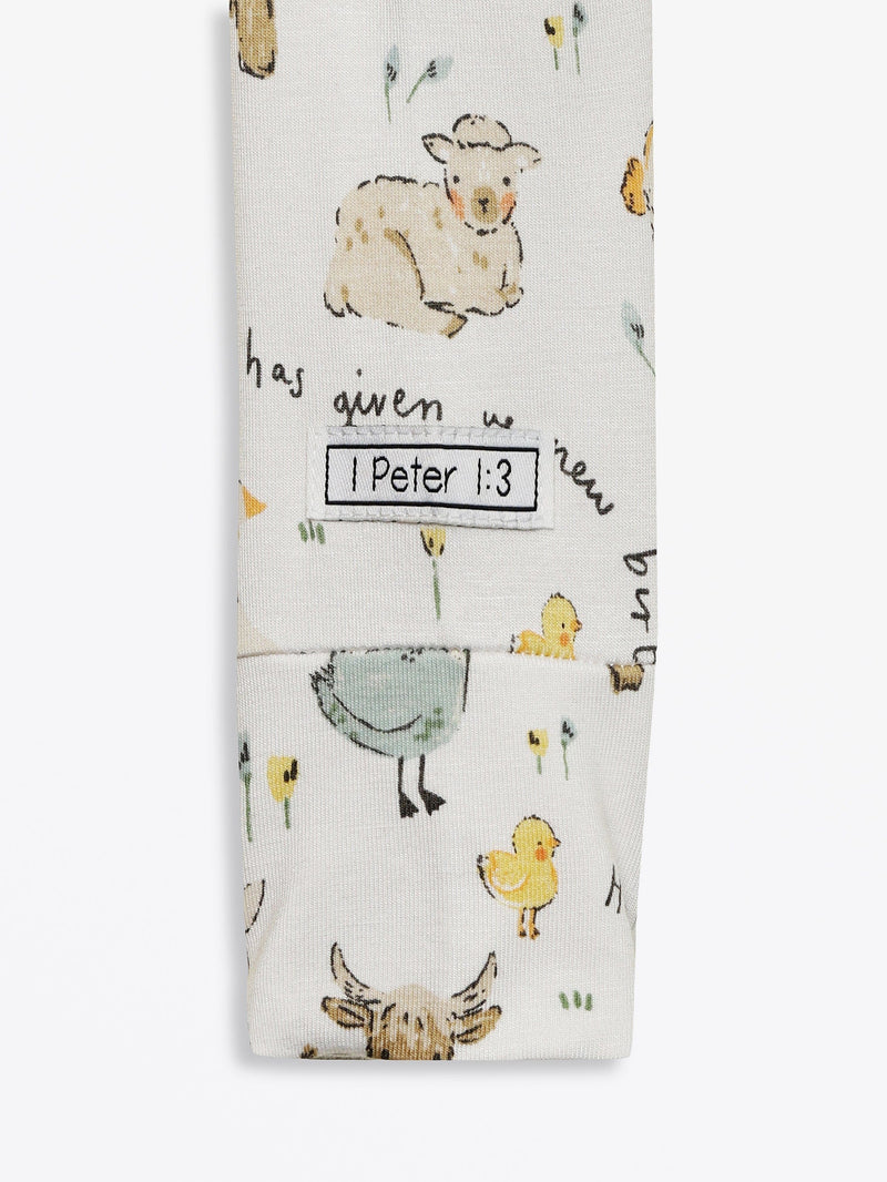 Holy Pals Onesie New Birth PJ Footed Onesie Bamboo