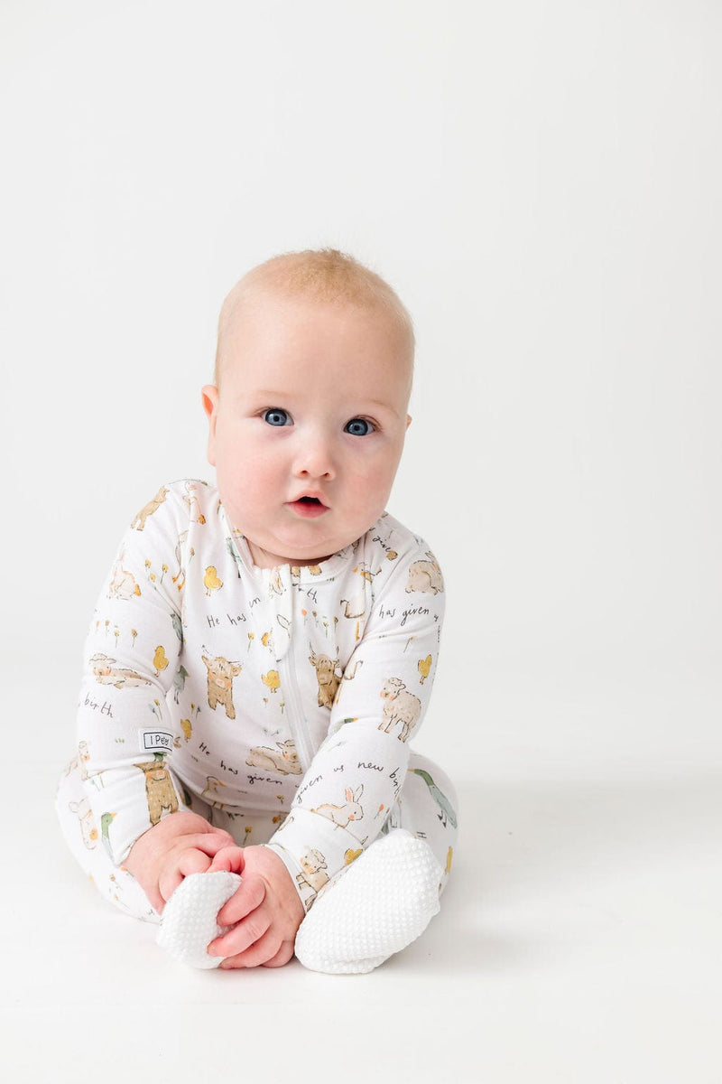 Holy Pals Onesie New Birth PJ Footed Onesie Bamboo