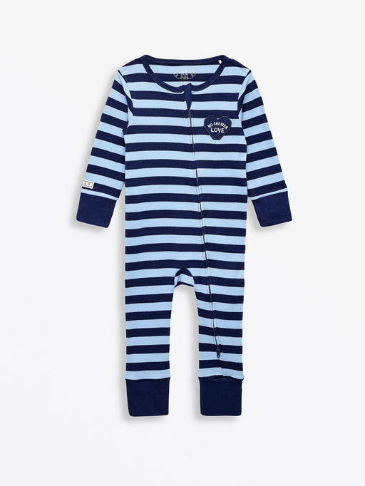 Holy Pals Onesie No Greater Love Blue Footless Onesie Cotton