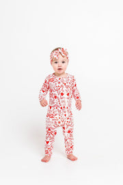 Holy Pals Onesie No Greater Love Pink Footless Onesie Bamboo