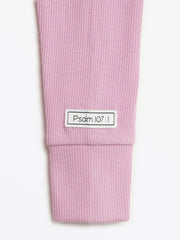Holy Pals Onesie Solid Mauve PJ Footed Onesie Ribbed Cotton-Bamboo Blend
