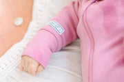 Holy Pals Onesie Solid Mauve PJ Footless Onesie Ribbed Cotton-Bamboo Blend
