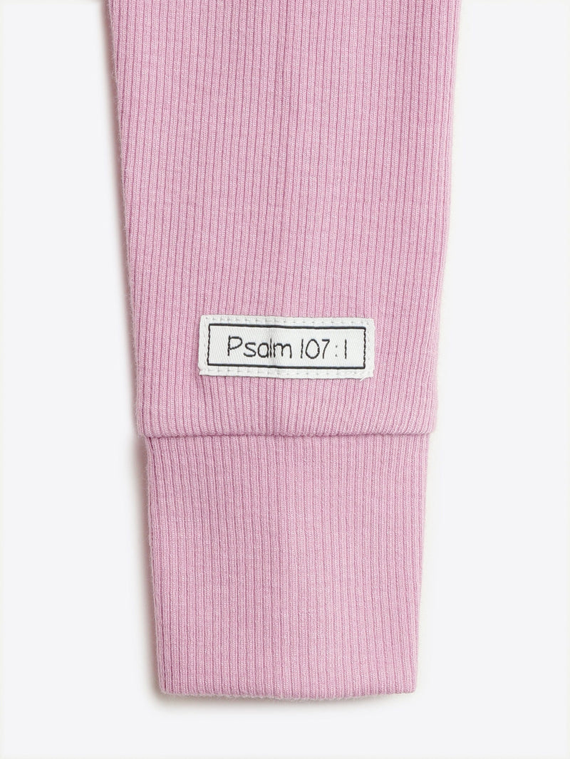 Holy Pals Onesie Solid Mauve PJ Footless Onesie Ribbed Cotton-Bamboo Blend