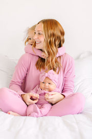 Holy Pals Onesie Solid Mauve PJ Footless Onesie Ribbed Cotton-Bamboo Blend